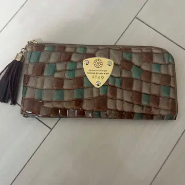 ATAO 크로커다일풍 장지갑 브라운/그린