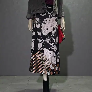 [ 미사용 새상품 ] 와모노야 카야 빛나는 모란 하카마풍 팬츠 블랙