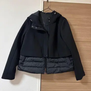 후드 부착 블랙 다운 자켓 스콧 클럽 블랙 9호 M