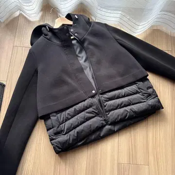 후드 부착 블랙 다운 절개 자켓 스콧 클럽 블랙 9호 M