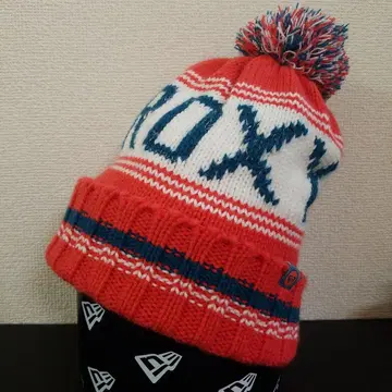 ROXY Border Cuff Knit Cap 폼폼 니트 모자