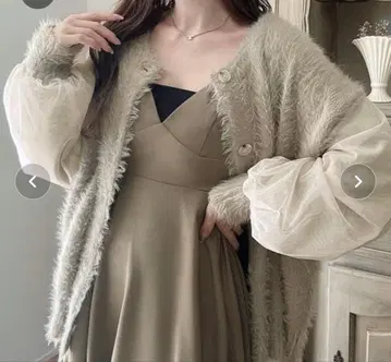 샤기 니트 튤 가디건 가디건