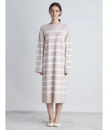 젤라또피케 니트 원피스 FREE 보더 핑크