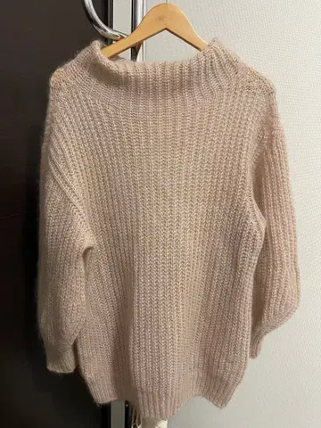 IENA 핑크 베이지 모헤어 양모 복슬복슬 니트 프리 사이즈