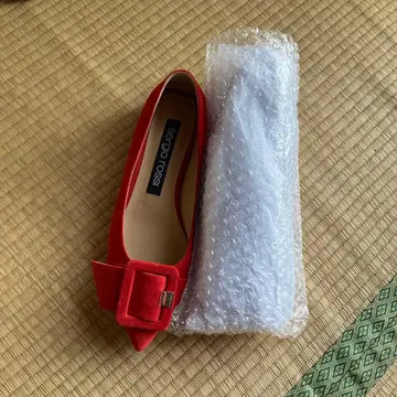 Sergio Rossi 레드 플랫슈즈 38