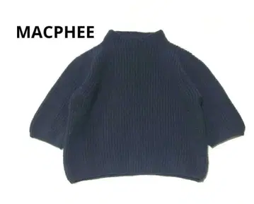 MACPHEE 맥피 울 니트 네이비 로우게이지 하이넥