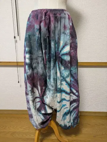 남녀 공용 전체 타이다이 염색 속기모 사루엘 팬츠 02