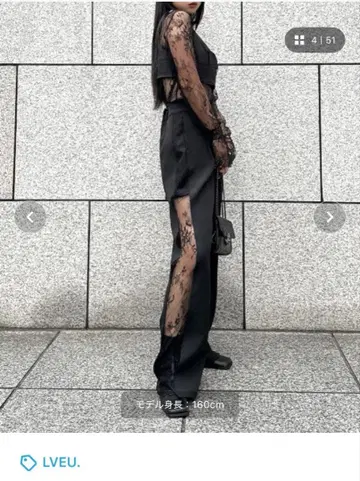 [ LVEU. ] 사이드 레이스 디자인 슬랙스