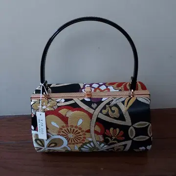 일본 의류용 백 꽃무늬 블랙 컬러 핸들