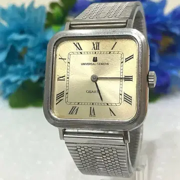 UNIVERSAL GENEVE 스퀘어 로만 쿼츠 손목시계 작동품