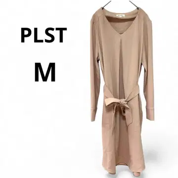 PLST 플라스테 스트레치 더블 크로스 벨트 원피스 베이지 M