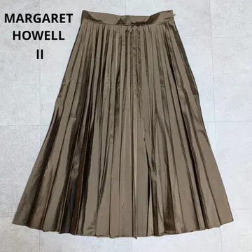 새상품급 마가렛호웰 실크 혼방 아코디언 플리츠 스커트 일본제