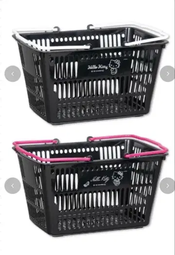 새상품 헬로키티 미니 에코 바스켓 쇼핑 바스켓 핑크 블랙 아베일
