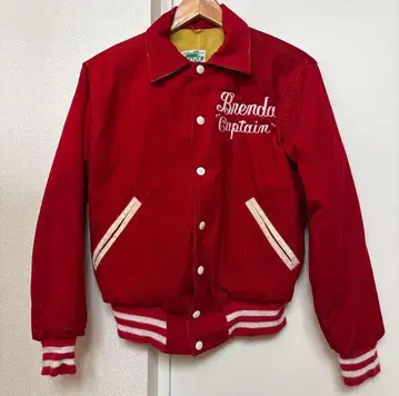 70s 바시티 자켓 코듀로이 퀼팅 빈티지 maple