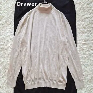 새상품급 드로어 drawer 캐시미어 실크 터틀넥 니트 베이지