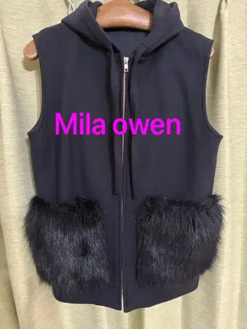 Mila owen 후드 and 포켓 퍼 베스트