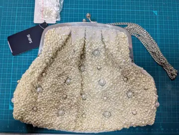 [미사용 새상품] SHIPS 결혼식 파티 펄 비즈 백 클러치백