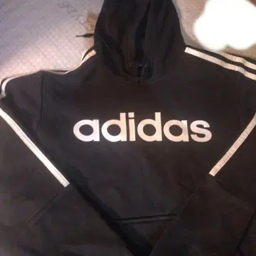 adidas 쓰리 스트라이프 후드티 블랙