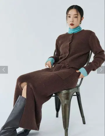 러그나무 문 니트 가디건 셋업