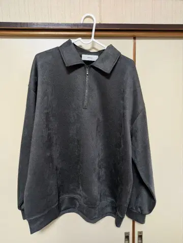 RAGEBLUE 컷 스웨이드/하프 지퍼 맨투맨