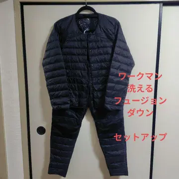 워크맨 워셔블 다운 자켓 & 팬츠 블랙 상하의 셋업 M