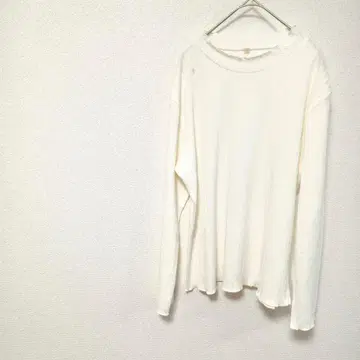 화이트 리브 긴팔 티셔츠 루즈핏 빅사이즈 3L 부드러운