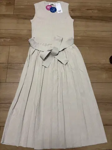 beams 슬리브리스 니트 셋업