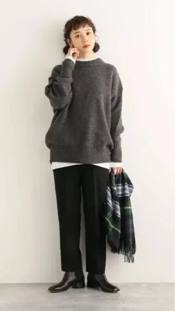 저널 스탠다드 울 플라노 무지 스트레이트 팬츠 36 블랙