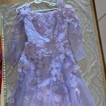 카츠라 유미 연보라 7부 소매 드레스