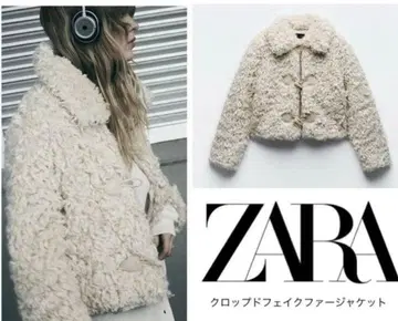 자라 크롭 인조 모피 자켓