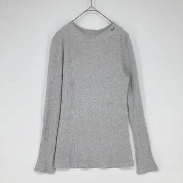 LACOSTE 라코스테 그레이 리브 니트 긴팔 티셔츠