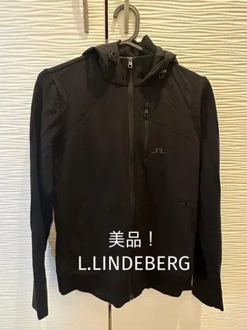 [새상품급] J.Lindeberg 블랙 후드티 풀 집업 XS