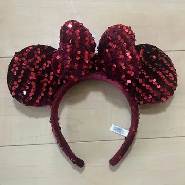 디즈니 머리띠 미니 빨간색 스팽글