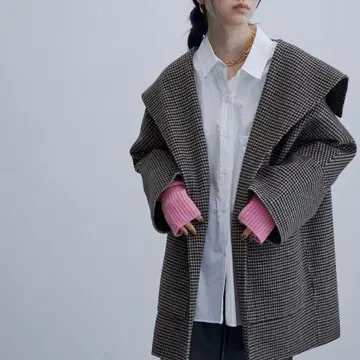 새상품급 ADAM ET ROPE' Super120's 울 리버 하프 코트