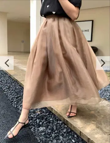 BIRTHDAY BASH Chiffon Flare Skirt 베이지