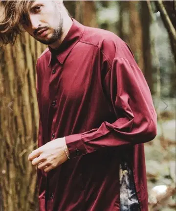 NO ID. 버건디 긴팔 셔츠 ONE SIZE