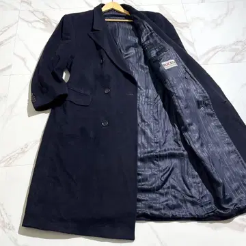 [ 새상품급 ] BLICKER 더블 체스터 코트 캐시미어 100% 네이비