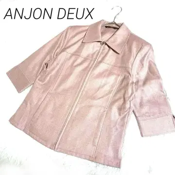 ANJON DEUX 핑크 테일러드 자켓 9R 어깨 패드 작음 광택
