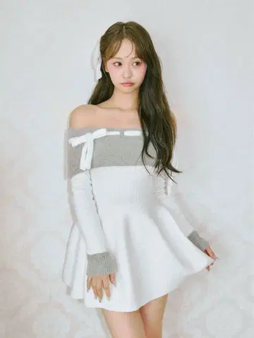 BUBBLES 리본 오프숄더 원피스