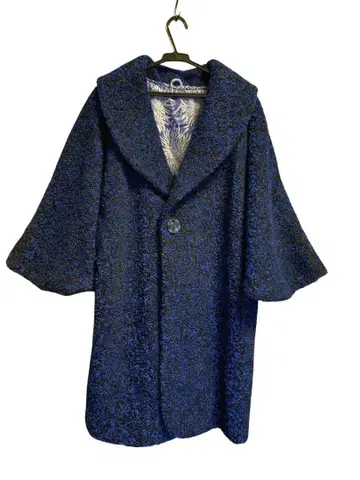 다크 블루 롱 코트 오버 사이즈