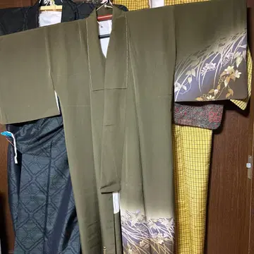 올리브 그린 호몬기 꽃무늬 미사용 새상품