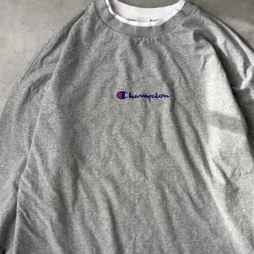 15580 챔피온 자수 레이어드 롱 슬리브 티셔츠