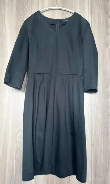 UNITED ARROWS 블랙 7부 소매 A라인 원피스