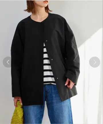 JOURNAL STANDARD 그로그랭 노카라 코트 블랙