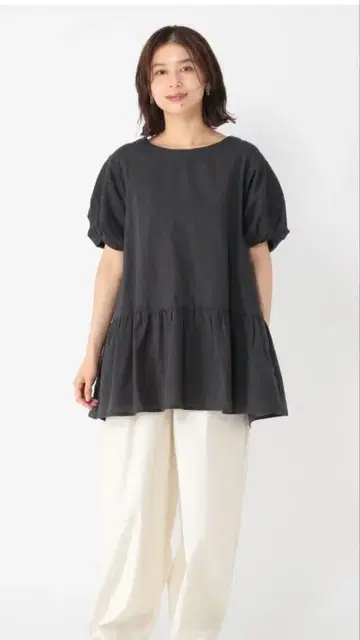 미사용 새상품 스튜디오 클립 코튼 네린 페브럼 튜닉 벌룬 소매