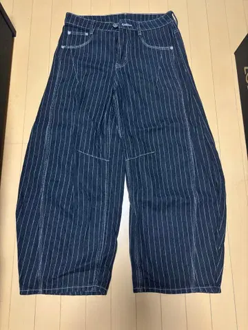 지저인 스트라이프 와이드 팬츠 L 사이즈