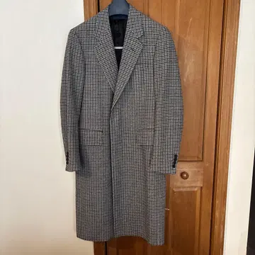 던힐 dunhill 체스터 코트 그레이 계열 체크 무늬