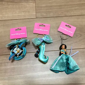 미사용 새상품 디즈니 알라딘 재스민 키링 스트랩 세트