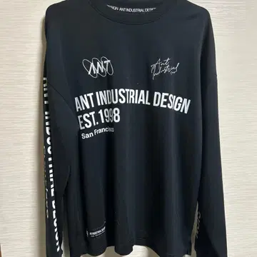 롱 슬리브 T셔츠 M 블랙