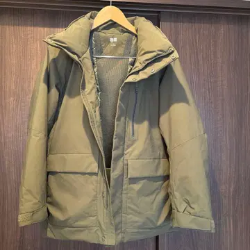 (컨디션 최상) UNIQLO 올리브 하이브리드 다운 자켓 후드 부착